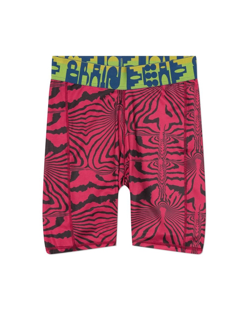 Pink Brain Dead Warped Zebra Cycle Shorts | AU 1903472-EY