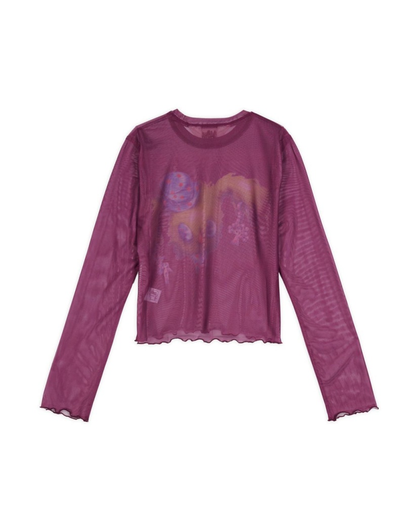 Purple Brain Dead Gaspar Magician Hyper Mesh Long Sleeve T-Shirt | AU 0496278-OQ