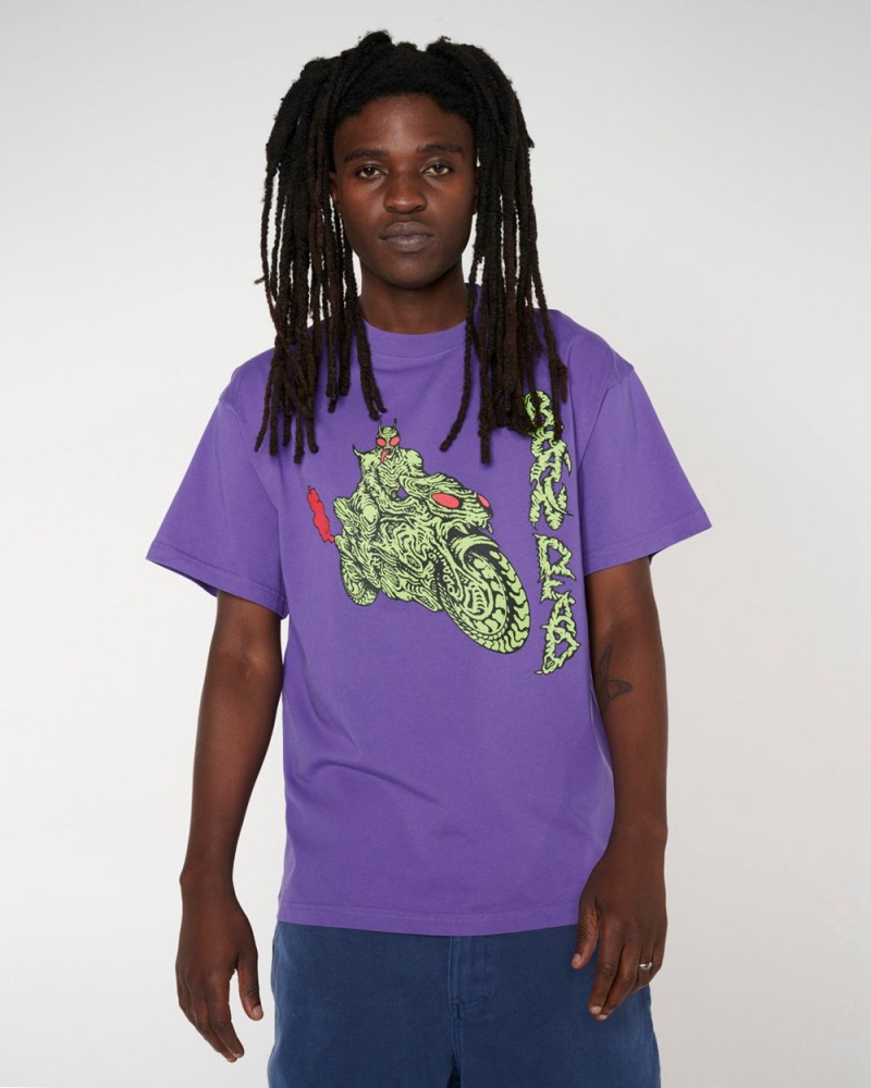 Purple Brain Dead Goon Rider T-Shirt | AU 3945602-RS