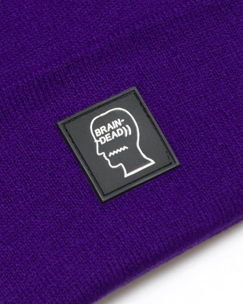 Purple Brain Dead Logo Head Beanie | AU 8251607-TY