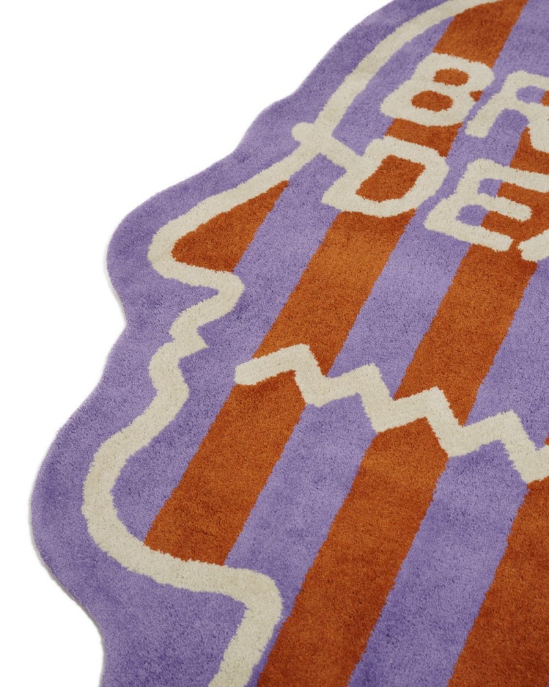 Purple Brain Dead Logo Head Striped 6ft Rug | AU 8036192-EY