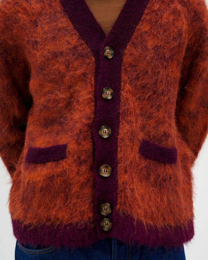 Purple Brain Dead Marled Alpaca Cardigan | AU 5893641-FV