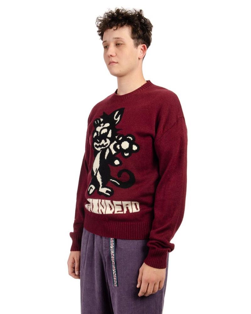 Purple Brain Dead Meow Knit Sweater | AU 4197032-AL