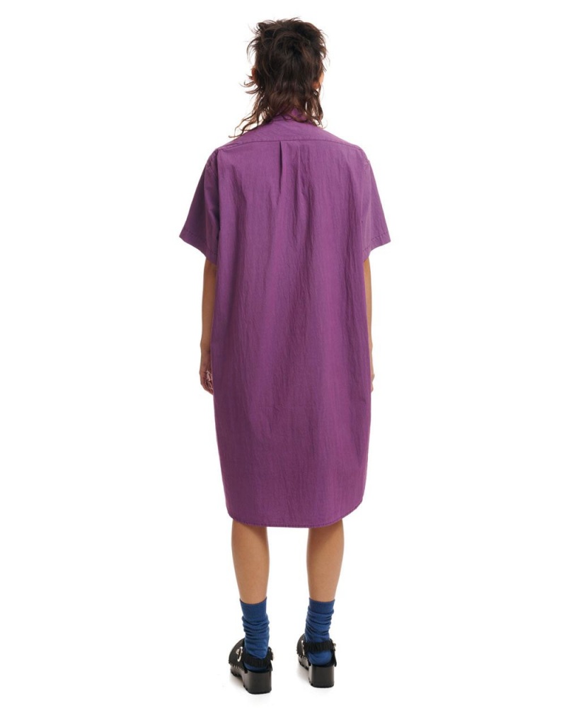 Purple Brain Dead Nylon Utility Shirt Dress | AU 1097586-VP