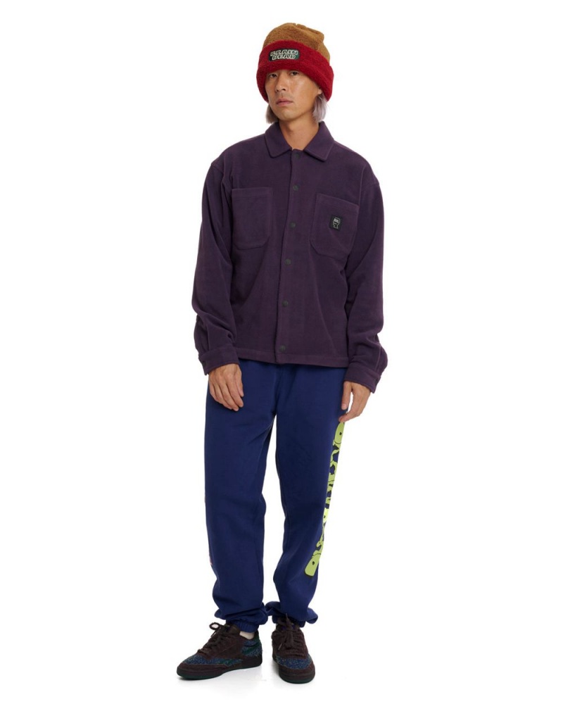 Purple Brain Dead Polar Fleece Climber Shirt | AU 7824569-EZ