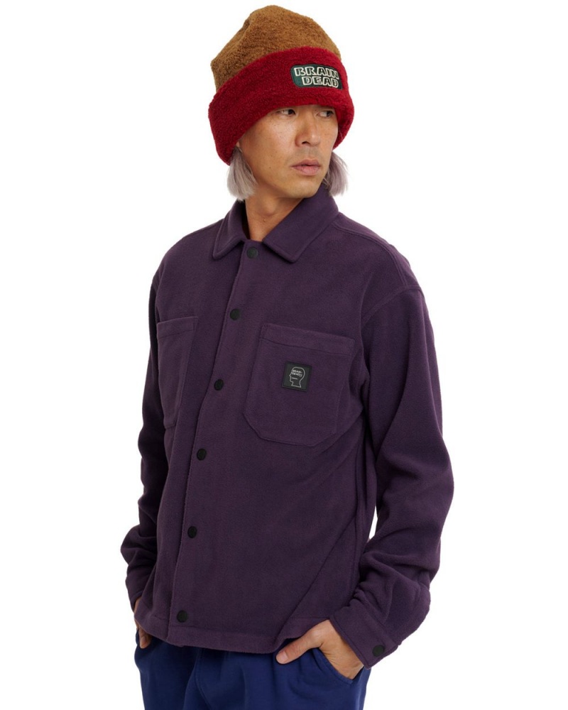 Purple Brain Dead Polar Fleece Climber Shirt | AU 7824569-EZ