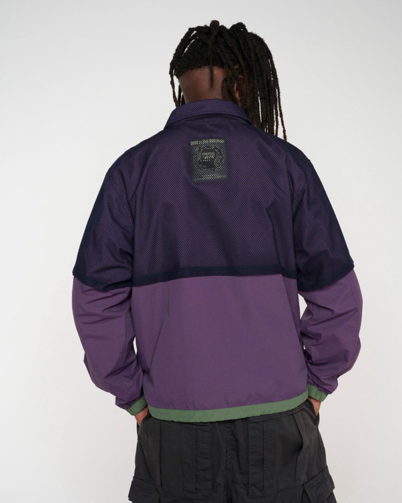 Purple Brain Dead Roll Cast Mesh Overlay Fishing Jacket | AU 3106248-JT