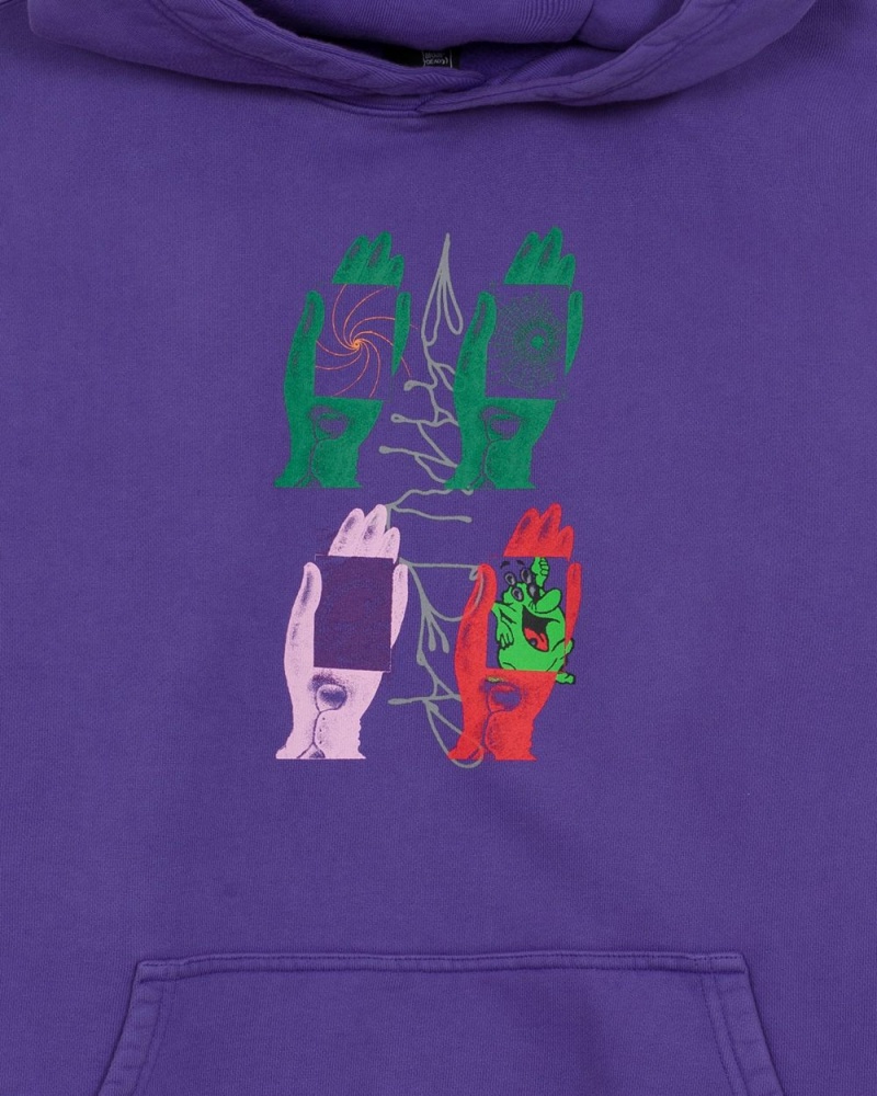 Purple Brain Dead Throwing Hands Hoodie | AU 7026391-JO