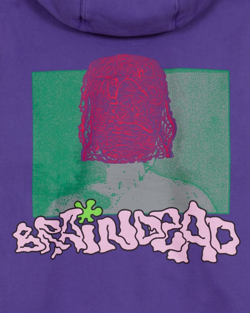 Purple Brain Dead Throwing Hands Hoodie | AU 7026391-JO