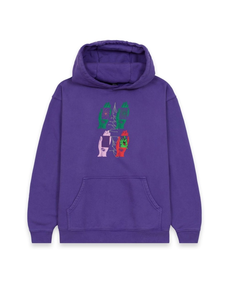 Purple Brain Dead Throwing Hands Hoodie | AU 7026391-JO