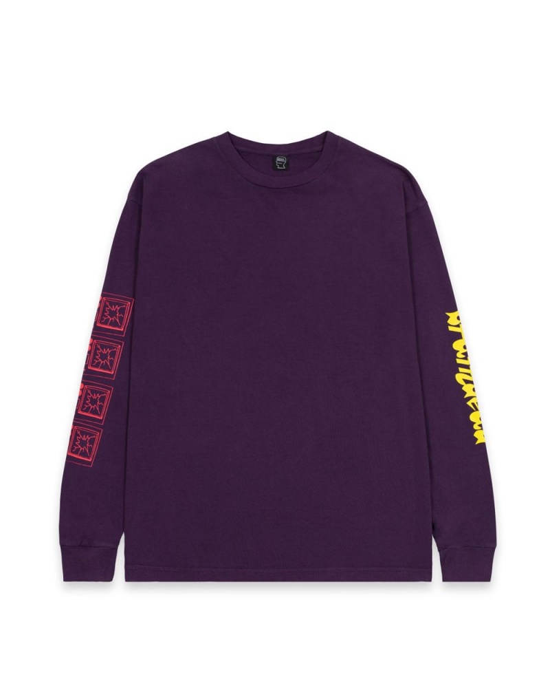 Purple Brain Dead Uncertainties Long Sleeve T-Shirt | AU 8956134-XG