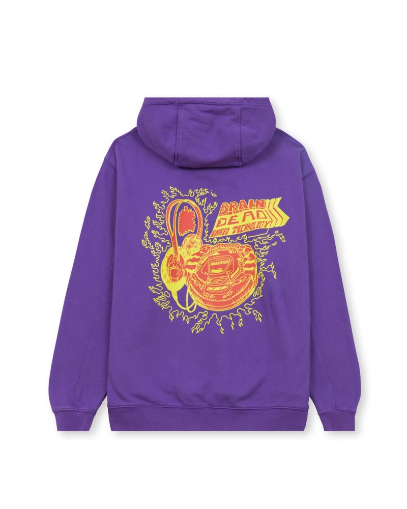 Purple Brain Dead X Them Shred Technology Sweatshirt Hoodie | AU 2965147-ND