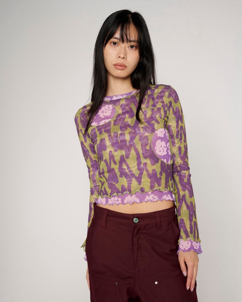 Purple Brain Dead Yumiko Layered Hyper Mesh T-Shirt | AU 9814205-RL