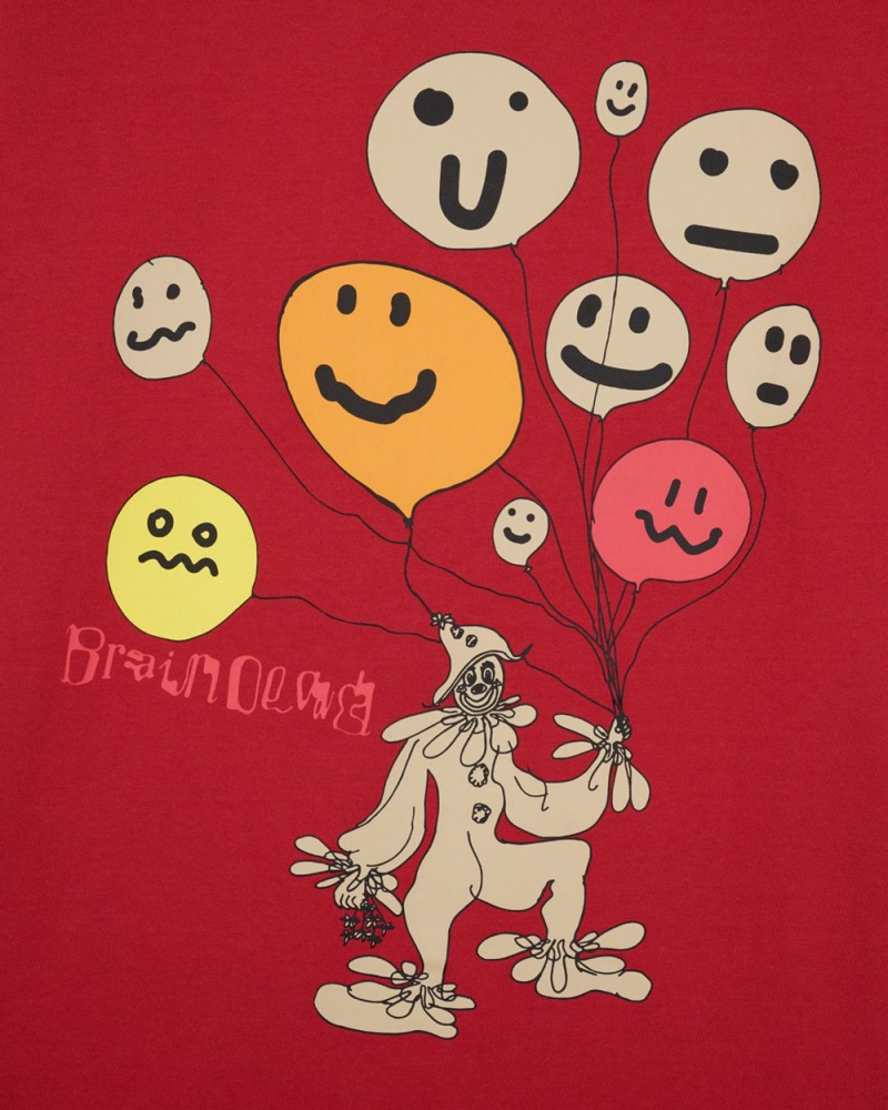 Red Brain Dead Balloon Man T-Shirt | AU 8915302-KD