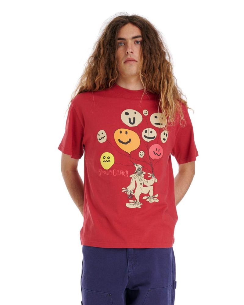 Red Brain Dead Balloon Man T-Shirt | AU 8915302-KD