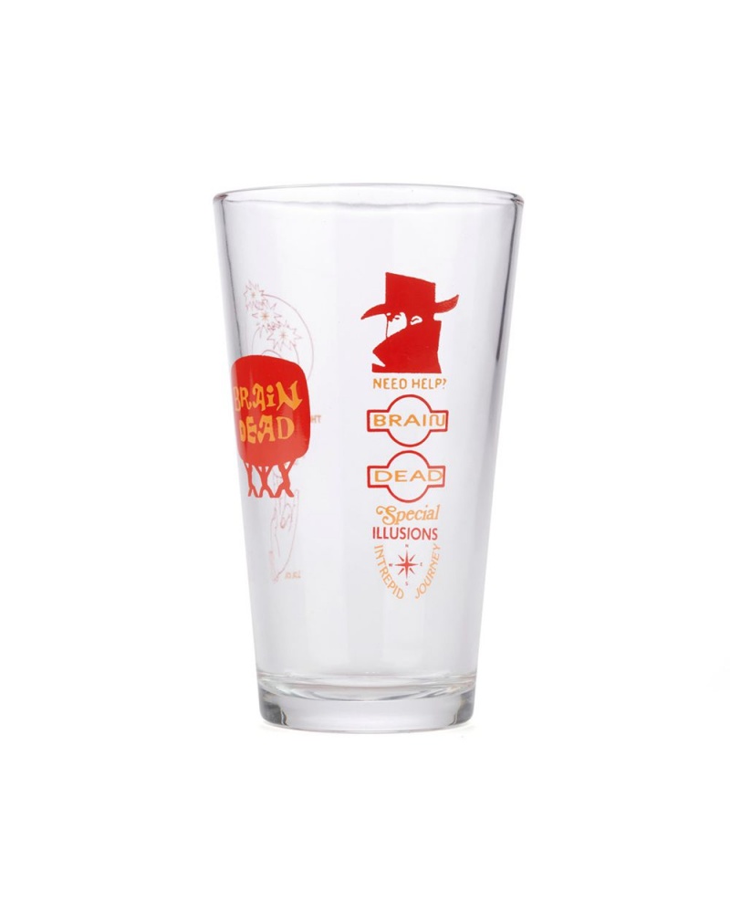 Red Brain Dead Special Illusions Pint Glass Homeware | AU 3874019-FO