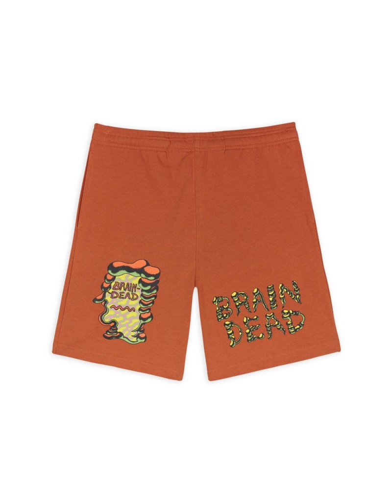 Red Brain Dead Tetsunori Tawaraya Logo Head Jersey Shorts | AU 0397142-WE