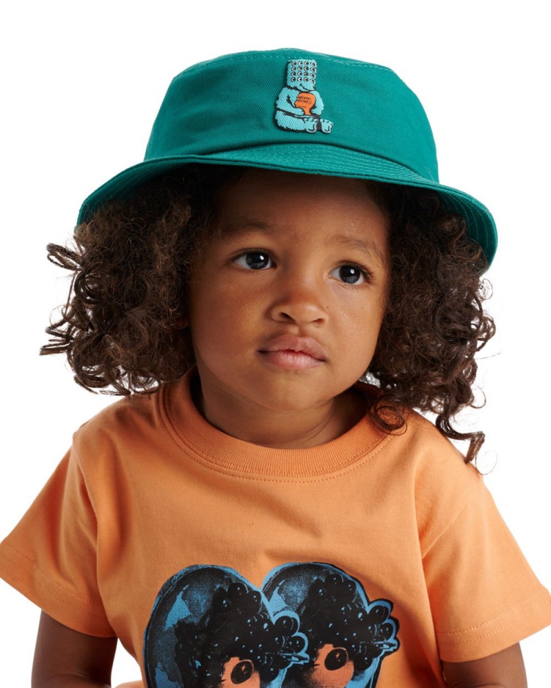 Turquoise Brain Dead Bear Brain Kids Bucket Hat | AU 0891462-PL