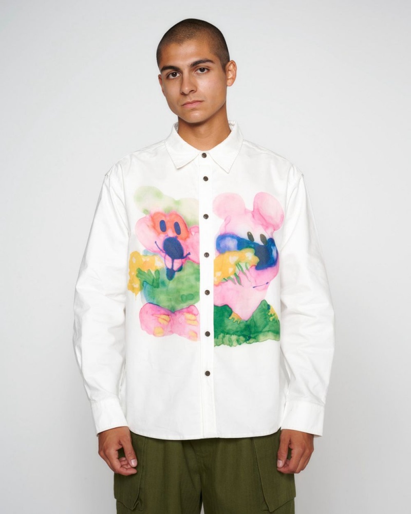 White Brain Dead Alfie Cotton Oxford Shirt | AU 0248695-DI