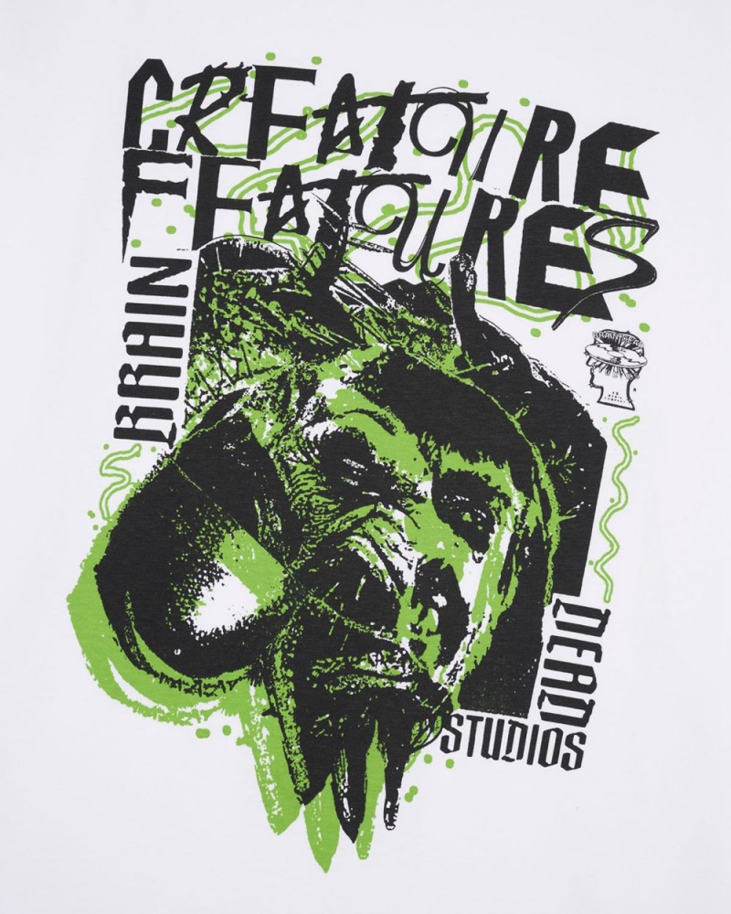 White Brain Dead Bd Studios Creature Features T-Shirt | AU 1376925-GV