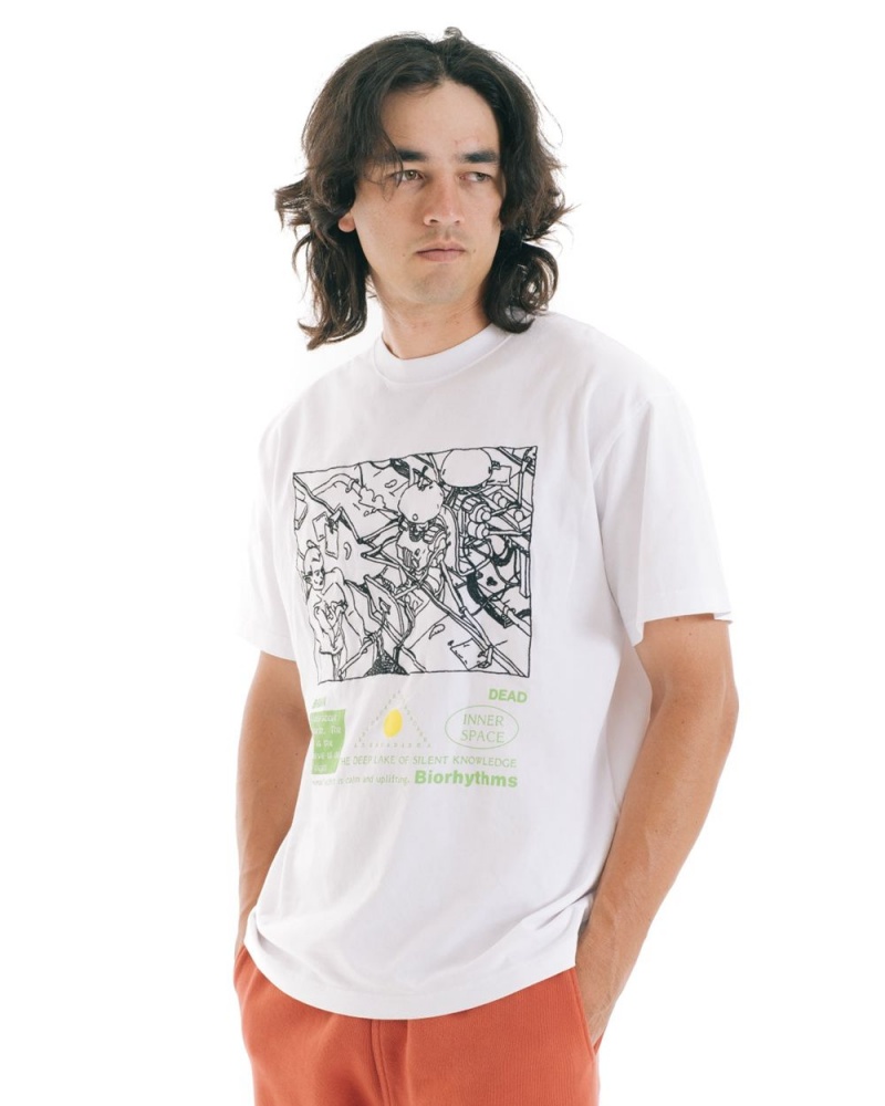 White Brain Dead Biorhythms T-Shirt | AU 1546087-LZ