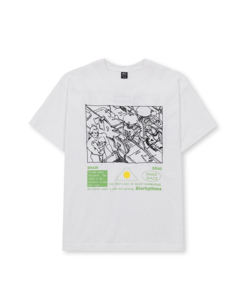 White Brain Dead Biorhythms T-Shirt | AU 1546087-LZ