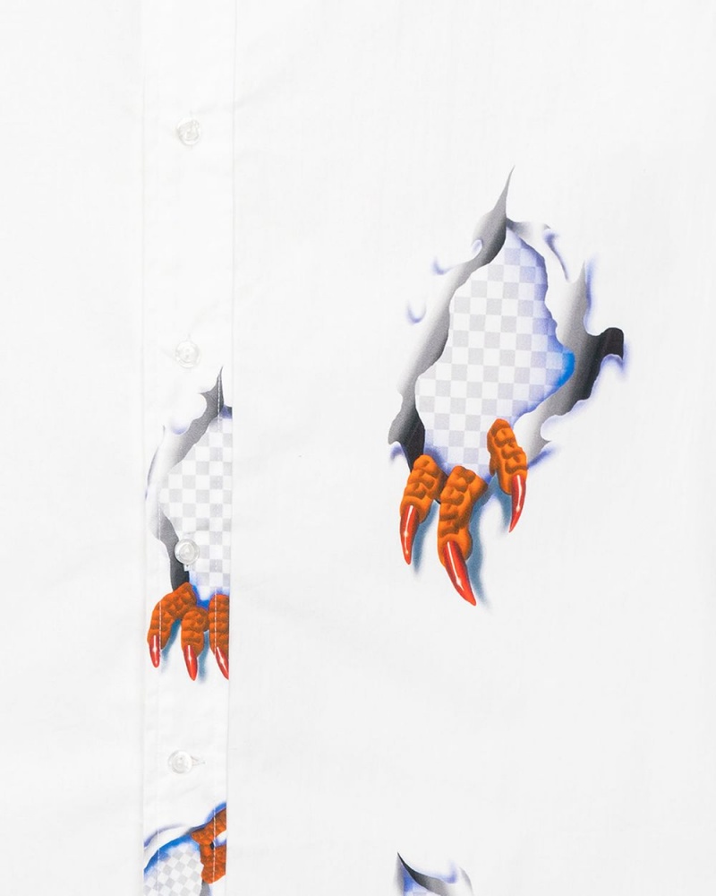 White Brain Dead Claw Button Up Shirt | AU 2079461-PN