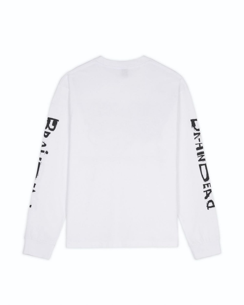 White Brain Dead Conscious Control Long Sleeve T-Shirt | AU 2416805-KZ