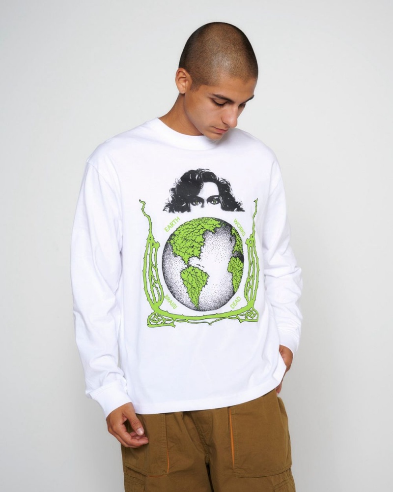 White Brain Dead Conspiracy Long Sleeve T-Shirt | AU 8962743-TC