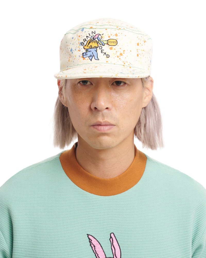 White Brain Dead Dickies Embroidered Painters Cap | AU 6092457-MZ