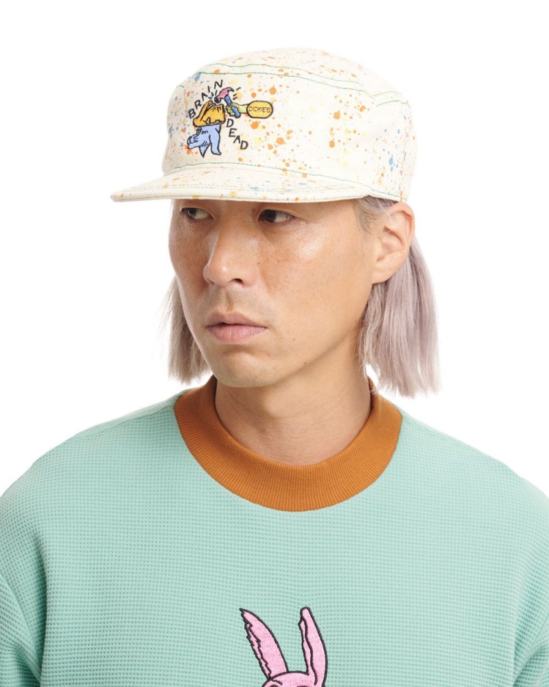 White Brain Dead Dickies Embroidered Painters Cap | AU 6092457-MZ