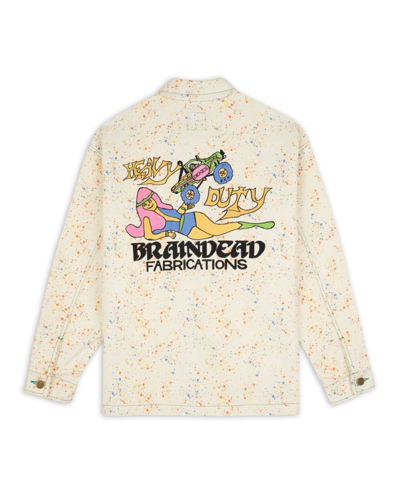 White Brain Dead Dickies Gardening Jacket | AU 4218650-DR