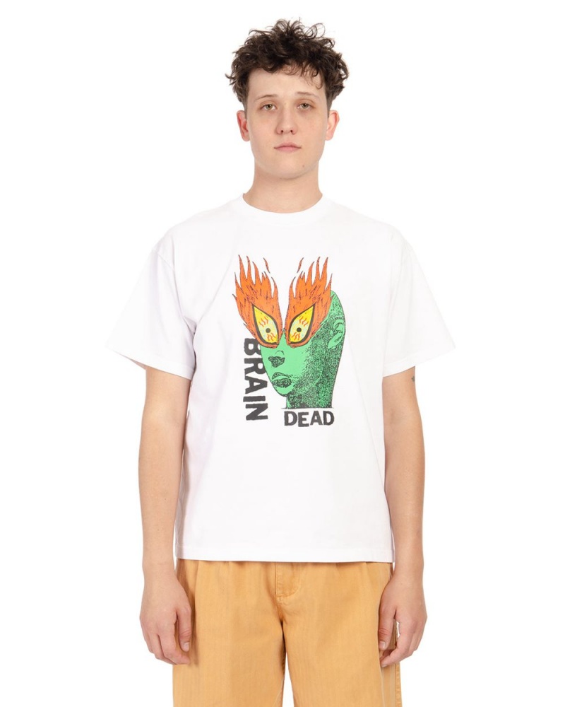 White Brain Dead Fire Eyes T-Shirt | AU 5891206-IB