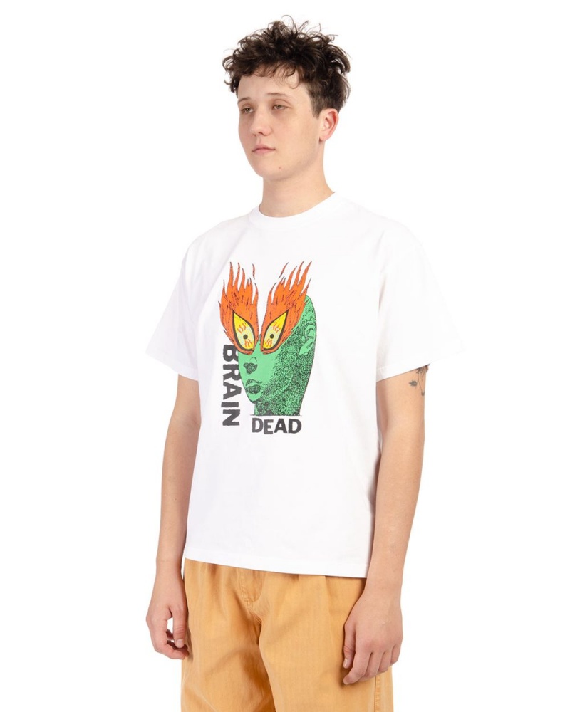 White Brain Dead Fire Eyes T-Shirt | AU 5891206-IB