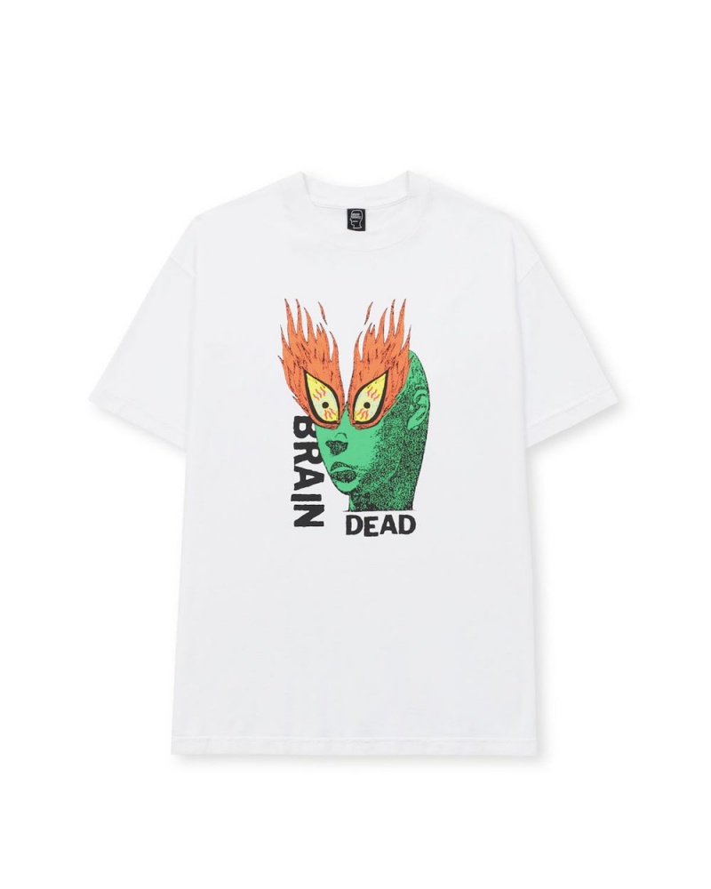 White Brain Dead Fire Eyes T-Shirt | AU 5891206-IB