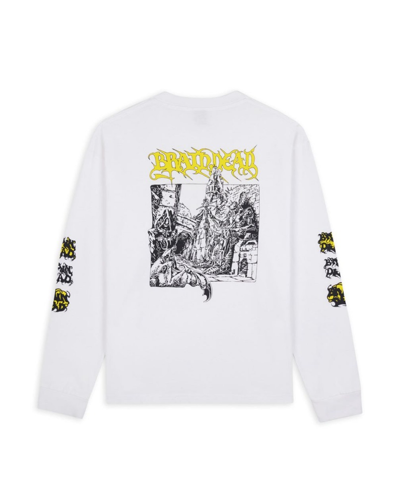 White Brain Dead Knight Buster Long Sleeve T-Shirt | AU 8319560-MO