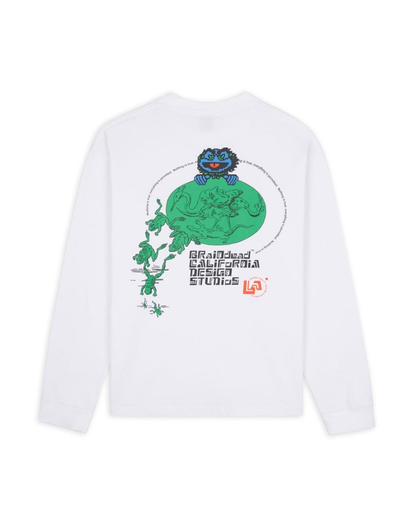 White Brain Dead Permit Everything Long Sleeve T-Shirt | AU 6314052-AU