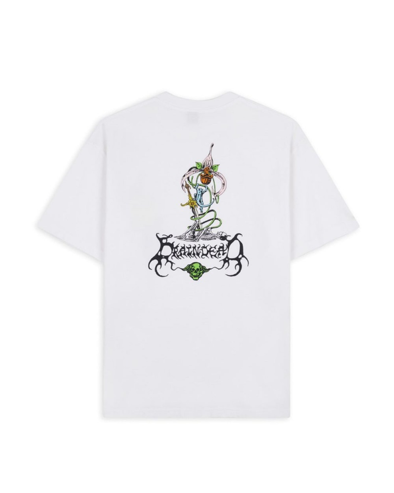 White Brain Dead Sabered T-Shirt | AU 0524987-ZV