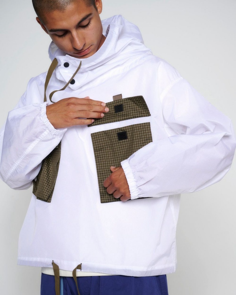 White Brain Dead Translucent Military Smock Jacket | AU 1427096-BP