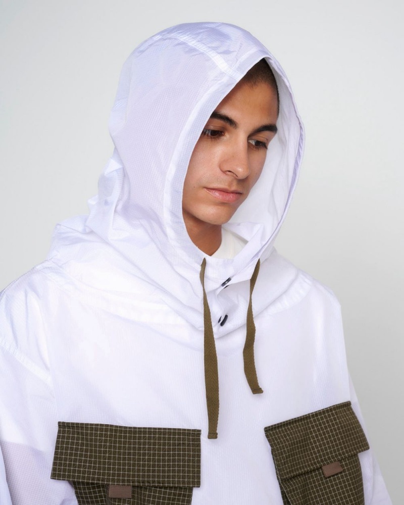 White Brain Dead Translucent Military Smock Jacket | AU 1427096-BP