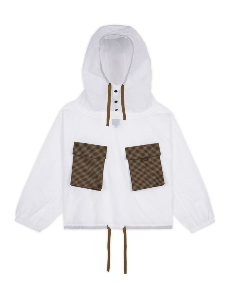 White Brain Dead Translucent Military Smock Jacket | AU 1427096-BP