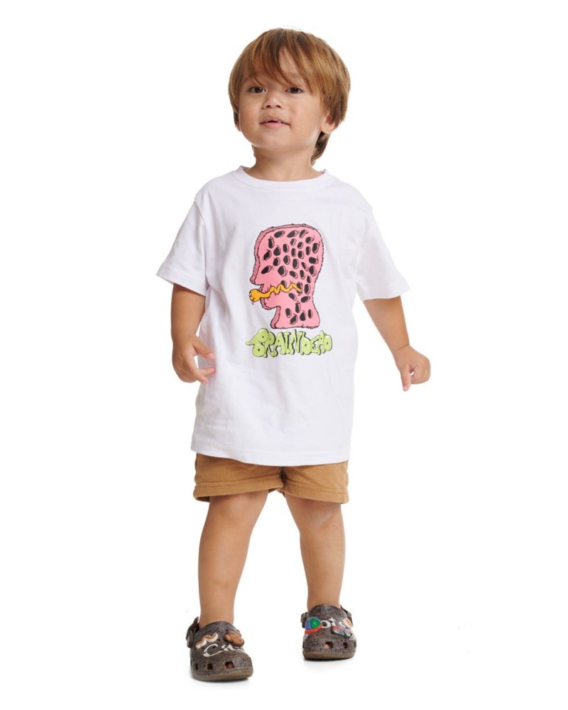 White Brain Dead Worm Hole Kids T-Shirt | AU 0124758-NK