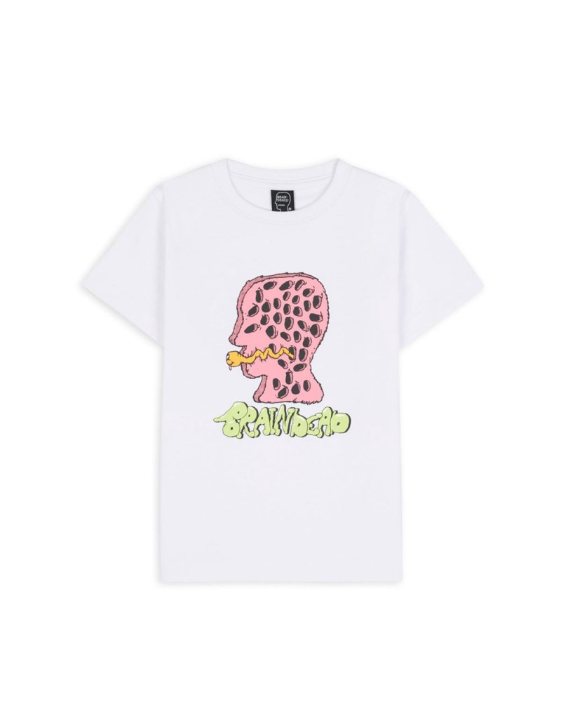 White Brain Dead Worm Hole Kids T-Shirt | AU 0124758-NK