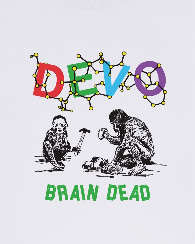 White Brain Dead X Devo Booji Dna T-Shirt | AU 9875361-HG