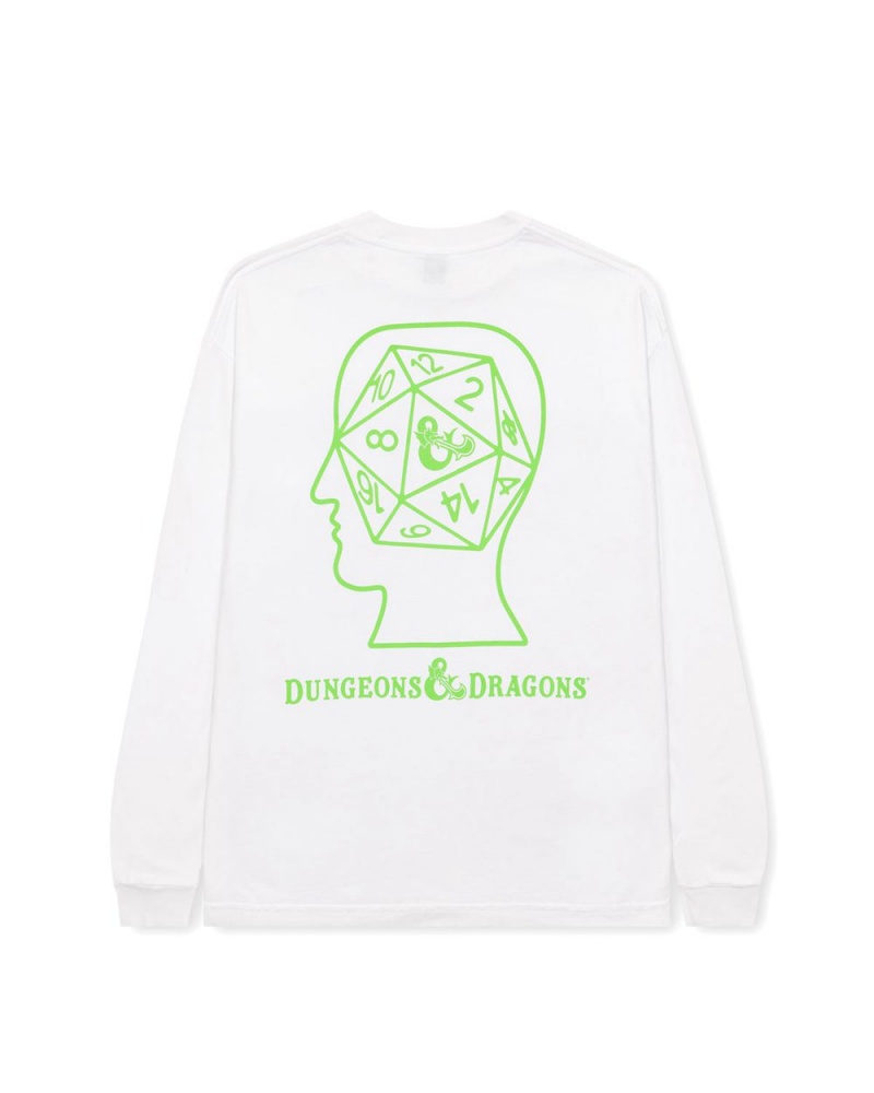 White Brain Dead X Dungeons & Dragons Dungeon Vortex Long Sleeve T-Shirt | AU 4203971-FH