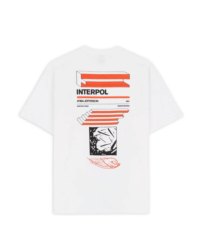 White Brain Dead X Interpol Atiba Jefferson Photo #1 T-Shirt | AU 8210973-IH