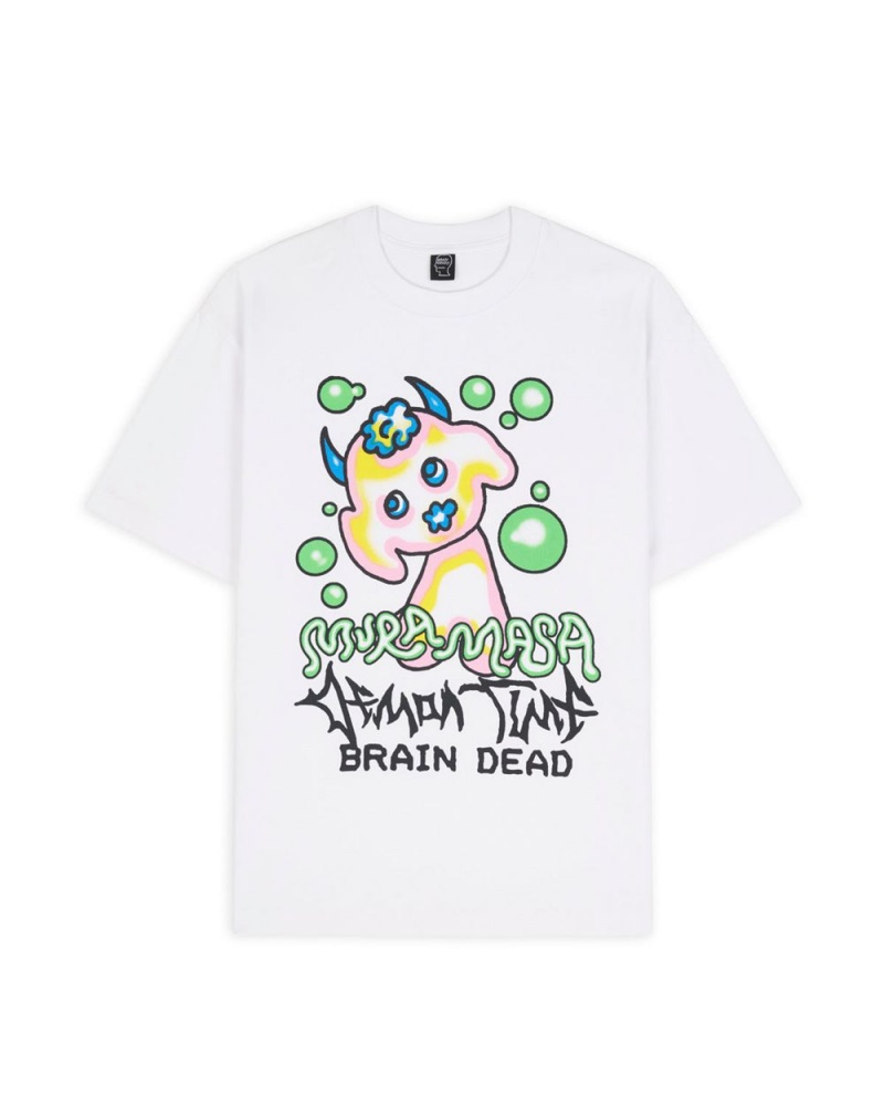 White Brain Dead X Mura Masa Demon Time T-Shirt | AU 7106528-FG