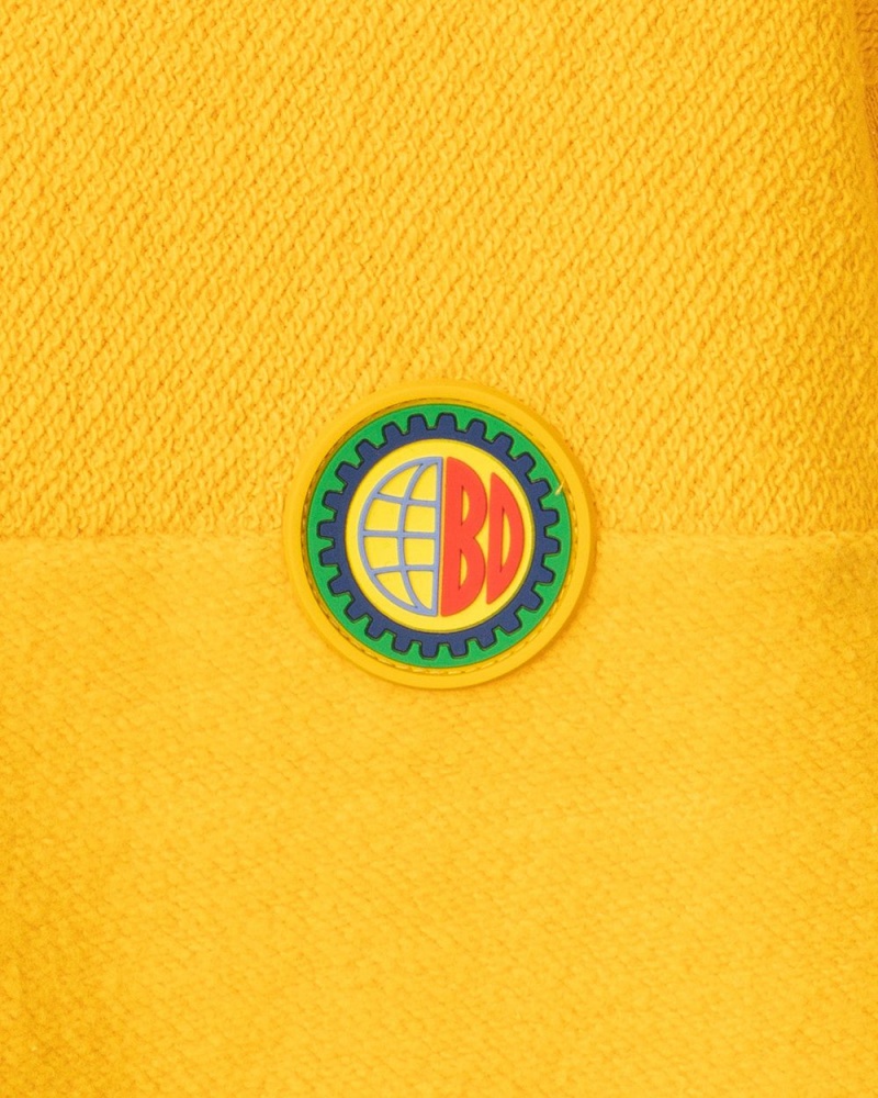 Yellow Brain Dead Global Works Split Panel Fleece & Terry Crewneck Sweatshirt | AU 9178356-TY