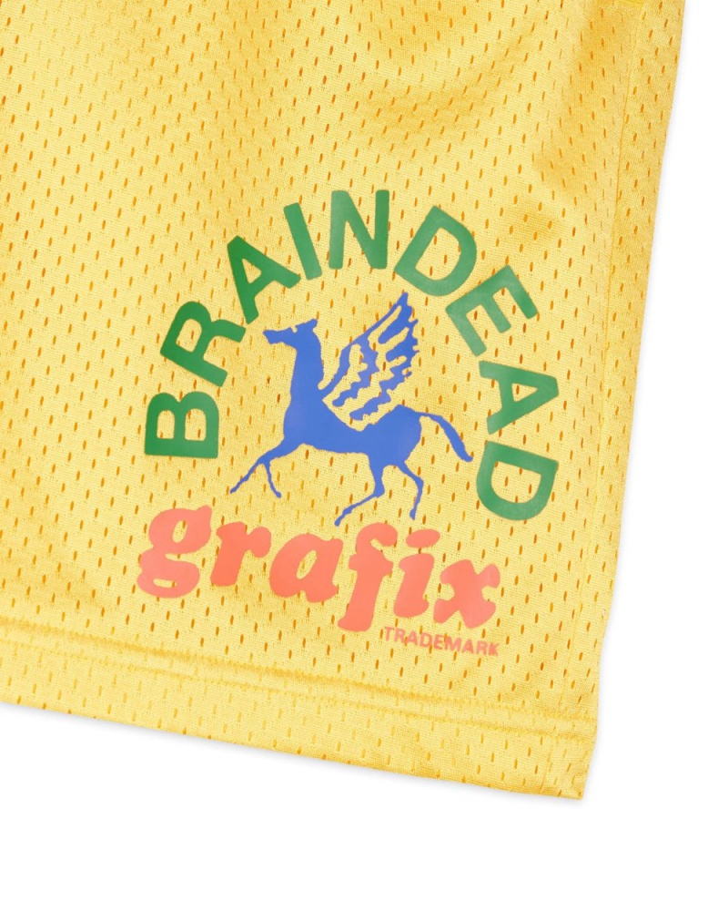 Yellow Brain Dead Grafix Team Shorts | AU 2781965-NF