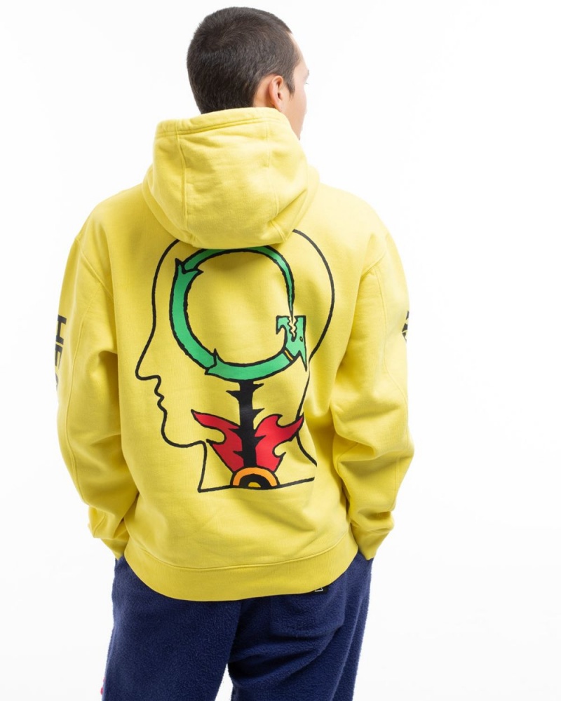 Yellow Brain Dead Heatwave Sweatshirt Hoodie | AU 6742109-IH